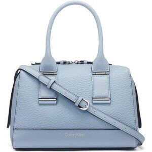 Vegan Leather Satchel Women’s Crossbody Bag Dusty Blue Quick Organizer